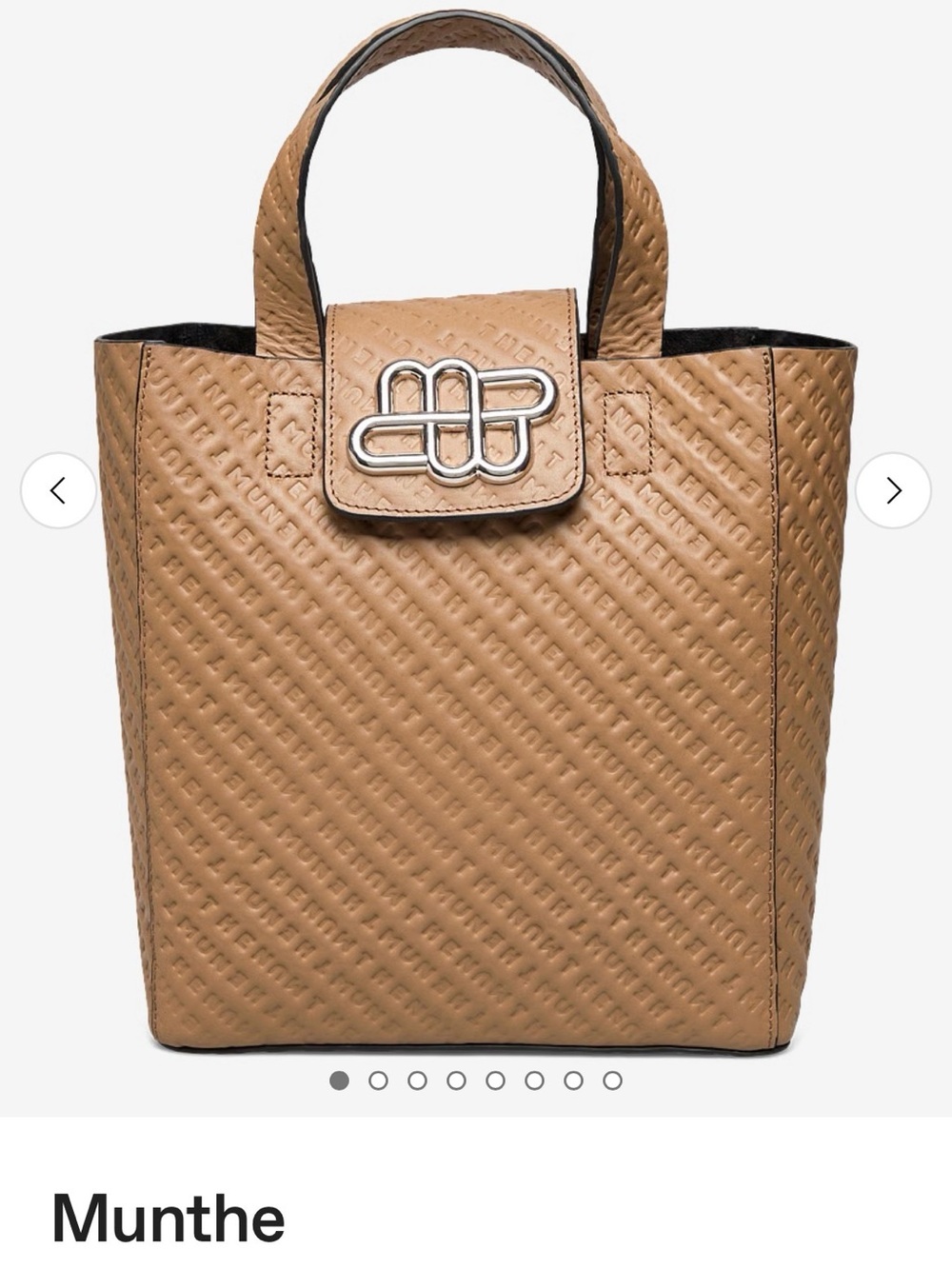 Munthe “Estella” Shopper Tote — Camel Leather — Brand New